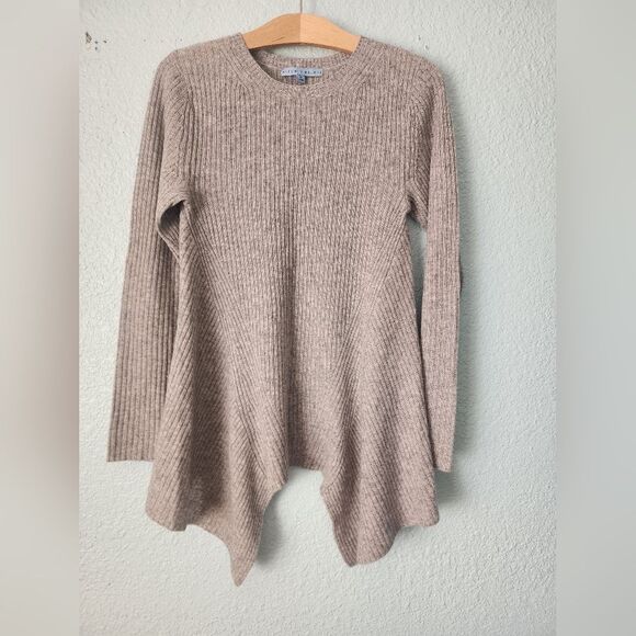 ANTONIO MELANI Oatmeal Tan Beige Ribbed Sweater - Picture 3 of 8